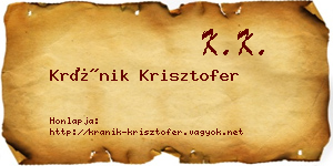 Kránik Krisztofer névjegykártya