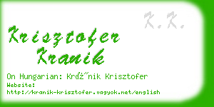 krisztofer kranik business card